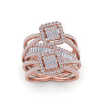 Load image into Gallery viewer, Multi-band diamond ring in white gold with white diamonds of 2.65 ct in weight