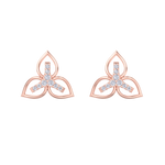 Load image into Gallery viewer, Flower shaped stud earrings in yellow gold with white diamonds of 0.24 ct in weight