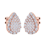 Load image into Gallery viewer, Drop cluster earrings in yellow gold with white diamonds of 1.55 ct in weight