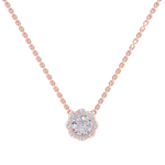 Load image into Gallery viewer, Flower shaped necklace in yellow gold with white diamonds of 0.39 ct in weight