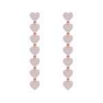 Load image into Gallery viewer, Dangle earrings with hearts in yellow gold with white diamonds of 1.78 ct in weight