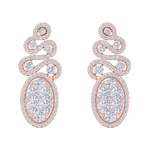 Load image into Gallery viewer, Oval chandelier earrings in white gold with white diamonds of 2.68 ct in weight