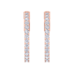 Load image into Gallery viewer, Diamond eternity hoop earrings in white gold with white diamonds of 1.50 ct in weight