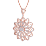 Load image into Gallery viewer, Diamond flower pendant in white gold with white diamonds of 3.35 ct in weight