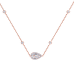 Load image into Gallery viewer, Pear shaped necklace in yellow gold with white diamonds of 1.04 ct in weight