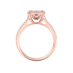 Load image into Gallery viewer, Square diamond ring in rose gold with white diamonds of 0.45 ct in weight