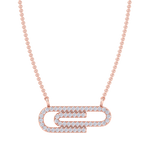 Load image into Gallery viewer, Diamond link necklace in rose gold with white diamonds of 0.25 ct in weight
