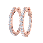 Load image into Gallery viewer, Diamond eternity hoop earrings in white gold with white diamonds of 2.00 ct in weight