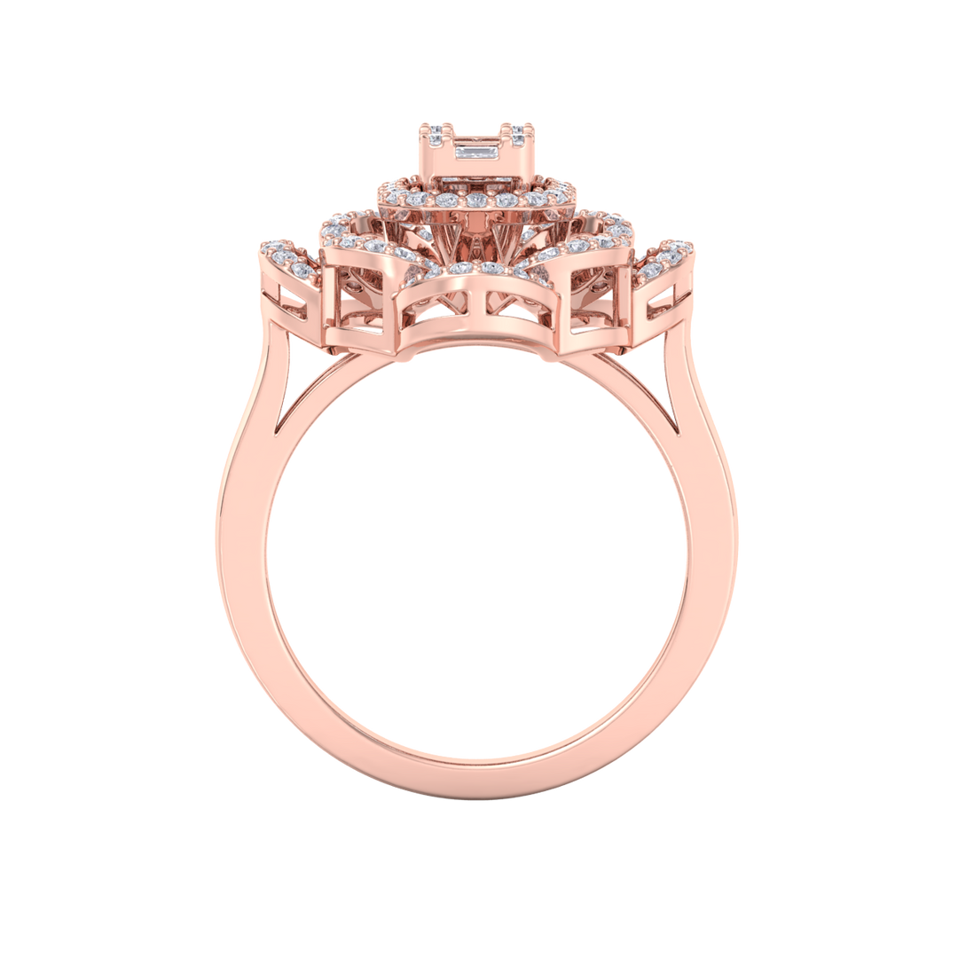 Diamond ring in yellow gold with white diamonds of 0.53 ct in weight