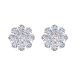 Load image into Gallery viewer, Flower stud earrings in yellow gold with white diamonds of 6.18 ct in weight