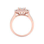 Load image into Gallery viewer, Square cluster engagement ring in rose gold with white diamonds of 0.68 ct in weight