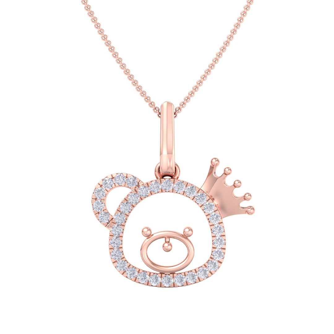 Cute Pendant in white gold with white diamonds of 0.58 ct in weight