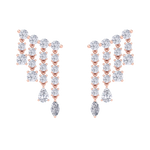 Load image into Gallery viewer, Climber dangle earrings in rose gold with white diamonds of 3.01 ct in weight