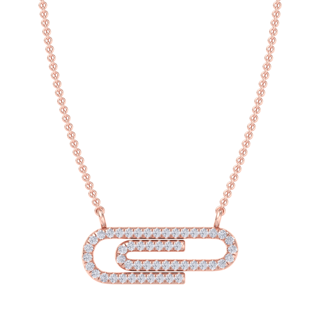 Diamond link necklace in yellow gold with white diamonds of 0.25 ct in weight