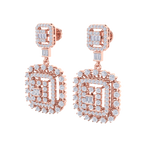 Load image into Gallery viewer, Drop earrings in rose gold with white diamonds of 3.00 ct in weight