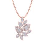 Load image into Gallery viewer, Diamond leaf pendant in rose gold with white diamonds of 2.31 ct in weight