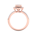 Load image into Gallery viewer, Halo Diamond ring in rose gold with white diamonds of 0.57 ct in weight