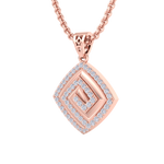 Load image into Gallery viewer, Square Pendant in rose gold with white diamonds of 0.61 ct in weight