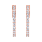 Load image into Gallery viewer, Diamond eternity hoop earrings in white gold with white diamonds of 1.00 ct in weight