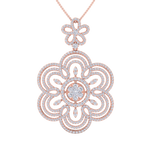 Load image into Gallery viewer, Flower Pendant in white gold with white diamonds of 2.43 ct in weight