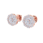 Load image into Gallery viewer, Round shaped stud earrings in white gold with white diamonds of 0.65 ct in weight