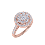 Load image into Gallery viewer, Round cluster ring in white gold with white diamonds of 1.02 ct in weight