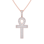 Load image into Gallery viewer, Ankh pendant in white gold with white diamonds of 1.77 ct in weight