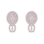 Load image into Gallery viewer, Oval drop earrings in yellow gold with white diamonds of 0.97 ct in weight
