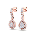 Load image into Gallery viewer, Pear drop earrings in yellow gold with white diamonds in 0.79 ct in weight