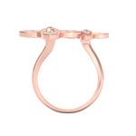 Load image into Gallery viewer, Ring with flowers in rose gold with white diamonds of 0.56 ct in weight