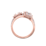 Load image into Gallery viewer, Three band ring in rose gold with white diamonds of 1.59 ct in weight