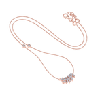 Load image into Gallery viewer, Leaf necklace in rose gold with white diamonds of 0.59 ct in weight