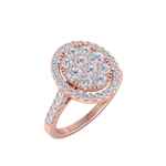 Load image into Gallery viewer, Oval cluster ring in white gold with white diamonds of 1.02 ct in weight