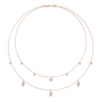 Load image into Gallery viewer, Multi-strand necklace in rose gold with white diamonds of 0.65 ct in weight