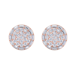 Load image into Gallery viewer, Round stud earrings in yellow gold with white diamonds of 1.38 ct in weight