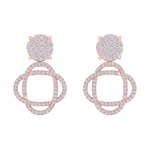 Load image into Gallery viewer, 3 in 1 earrings in rose gold with white diamonds of 1.01 ct in weight