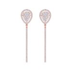 Load image into Gallery viewer, Dangle hoop earrings in white gold with white diamonds of 1.11 ct in weight