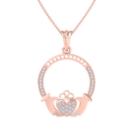 Load image into Gallery viewer, Love pendant in yellow gold with white diamonds in yellow gold with white diamonds of 0.19 ct in weight