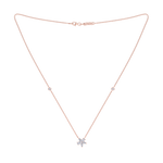 Load image into Gallery viewer, Petite flower necklace in rose gold with white diamonds of 0.61 ct in weight