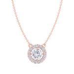Load image into Gallery viewer, Classic necklace in rose gold with white diamonds of 1.42 ct in weight