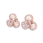 Load image into Gallery viewer, Flower shaped stud earrings in white gold with white diamonds of 0.84 ct in weight