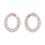 Load image into Gallery viewer, Hoop earrings in rose gold with white diamonds of 2.78 ct in weight