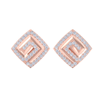 Load image into Gallery viewer, Square diamond earrings in white gold with white diamonds of 0.58 ct in weight