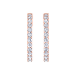 Load image into Gallery viewer, Diamond eternity hoop earrings in rose gold with white diamonds of 4.00 ct in weight