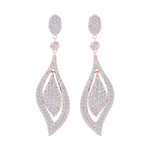 Load image into Gallery viewer, Teardrop earrings in rose gold with white diamonds of 1.08 ct in weight