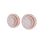 Load image into Gallery viewer, 3 in 1 earrings in rose gold with white diamonds of 0.79 ct in weight