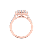 Load image into Gallery viewer, Square cluster ring in rose gold with white diamonds of 1.01 ct in weight