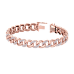Load image into Gallery viewer, Diamond curb chain link bracelet in rose gold with white diamonds of 1.82 ct in weight