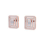 Load image into Gallery viewer, Square stud earrings in white gold with white diamonds of 1.83 ct in weight