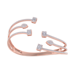 Load image into Gallery viewer, Intricate cuff in rose gold with white diamonds of 3.24 ct in weight